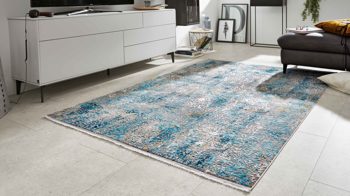 Webteppich Interliving aus Mischgewebe in Blau Interliving Teppich Serie L-8700 Grau-Blau – ca. 240 x 340 cm