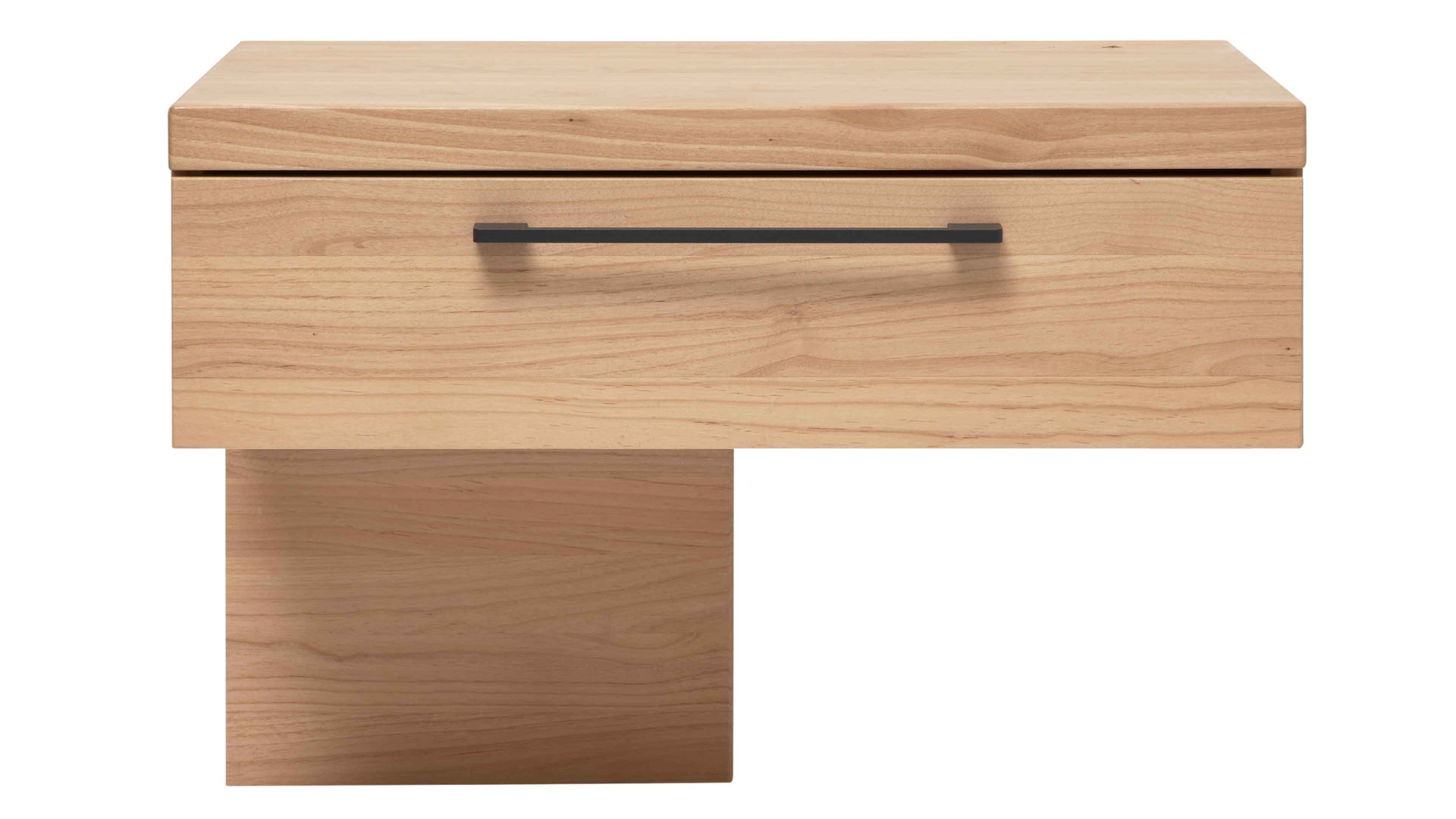 Nachtkommode Interliving aus Holz in Holzfarben Interliving Schlafzimmer Serie 1028 – Hänge-Nachtkonsole 1643 links - Erle, eine Schublade