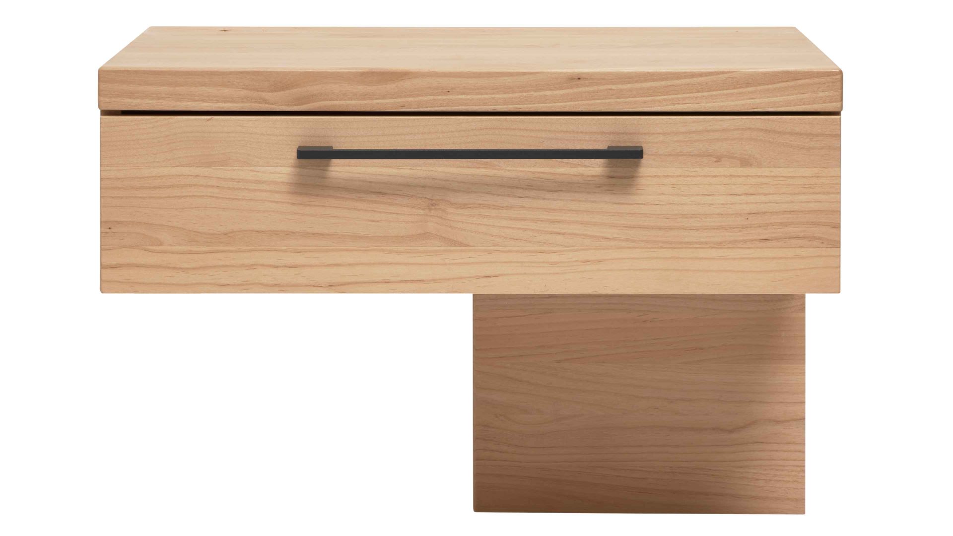 Nachtkommode Interliving aus Holz in Holzfarben Interliving Schlafzimmer Serie 1028 – Hänge-Nachtkonsole 1644 rechts - Erle, eine Schublade