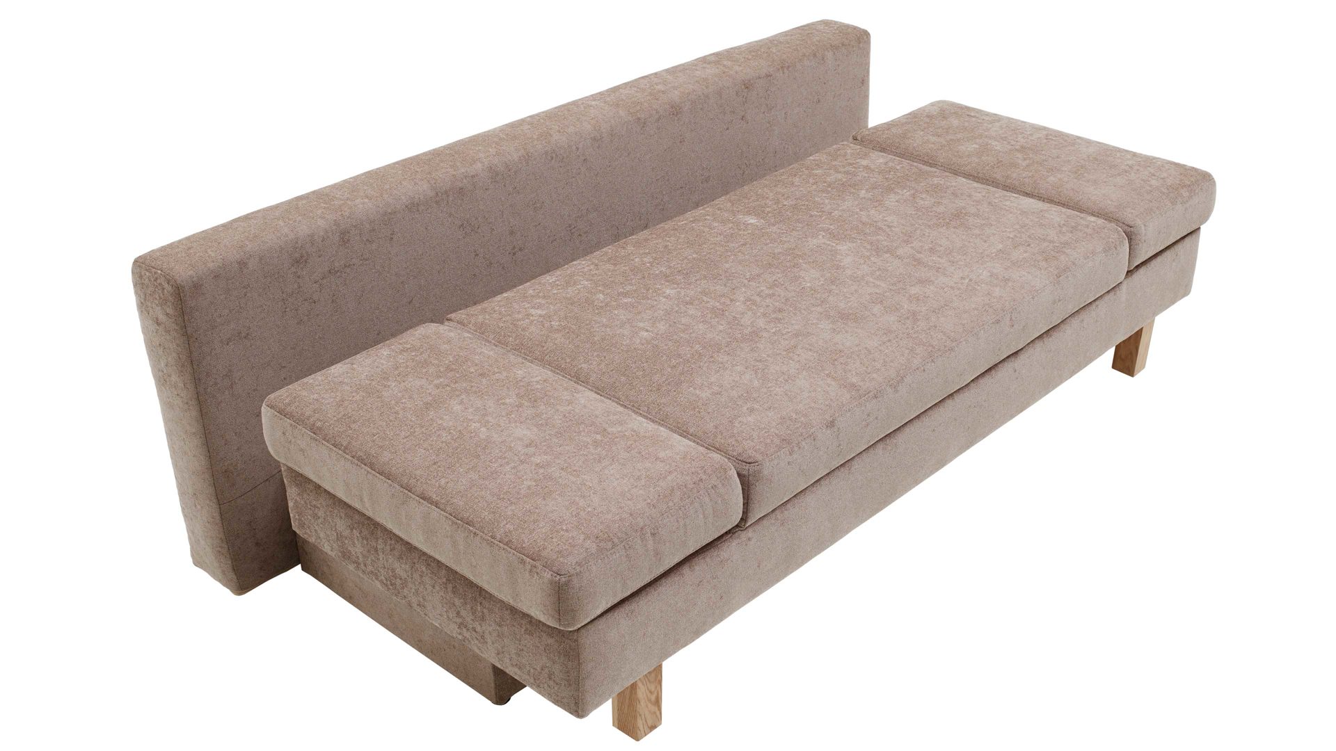 Schlafsofa Restyl aus Stoff in Beige Schlafsofa Tino beiger Bezug 2-6799 & Buchenholzfüße