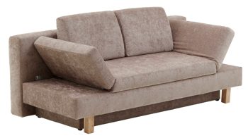 Schlafsofa Restyl aus Stoff in Beige Schlafsofa Tino beiger Bezug 2-6799 & Buchenholzfüße