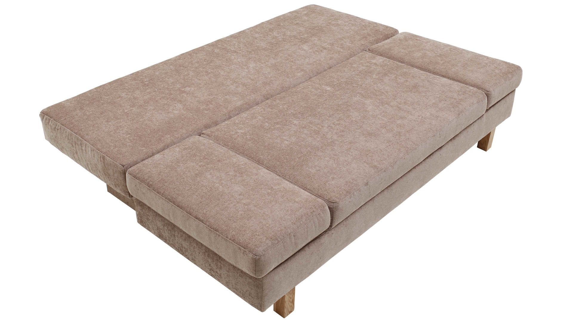 Schlafsofa Restyl aus Stoff in Beige Schlafsofa Tino beiger Bezug 2-6799 & Buchenholzfüße
