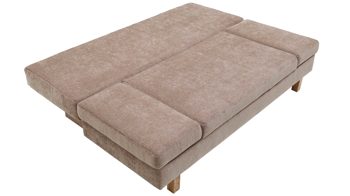 Schlafsofa Restyl aus Stoff in Beige Schlafsofa Tino beiger Bezug 2-6799 & Buchenholzfüße