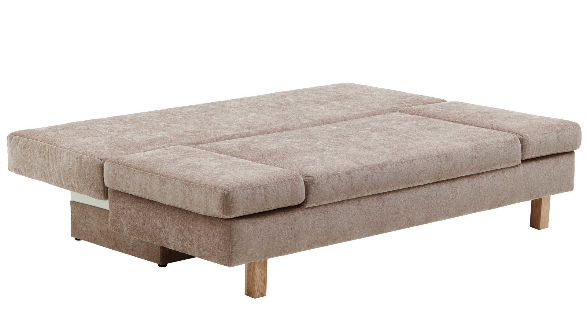 Schlafsofa Restyl aus Stoff in Beige Schlafsofa Tino beiger Bezug 2-6799 & Buchenholzfüße