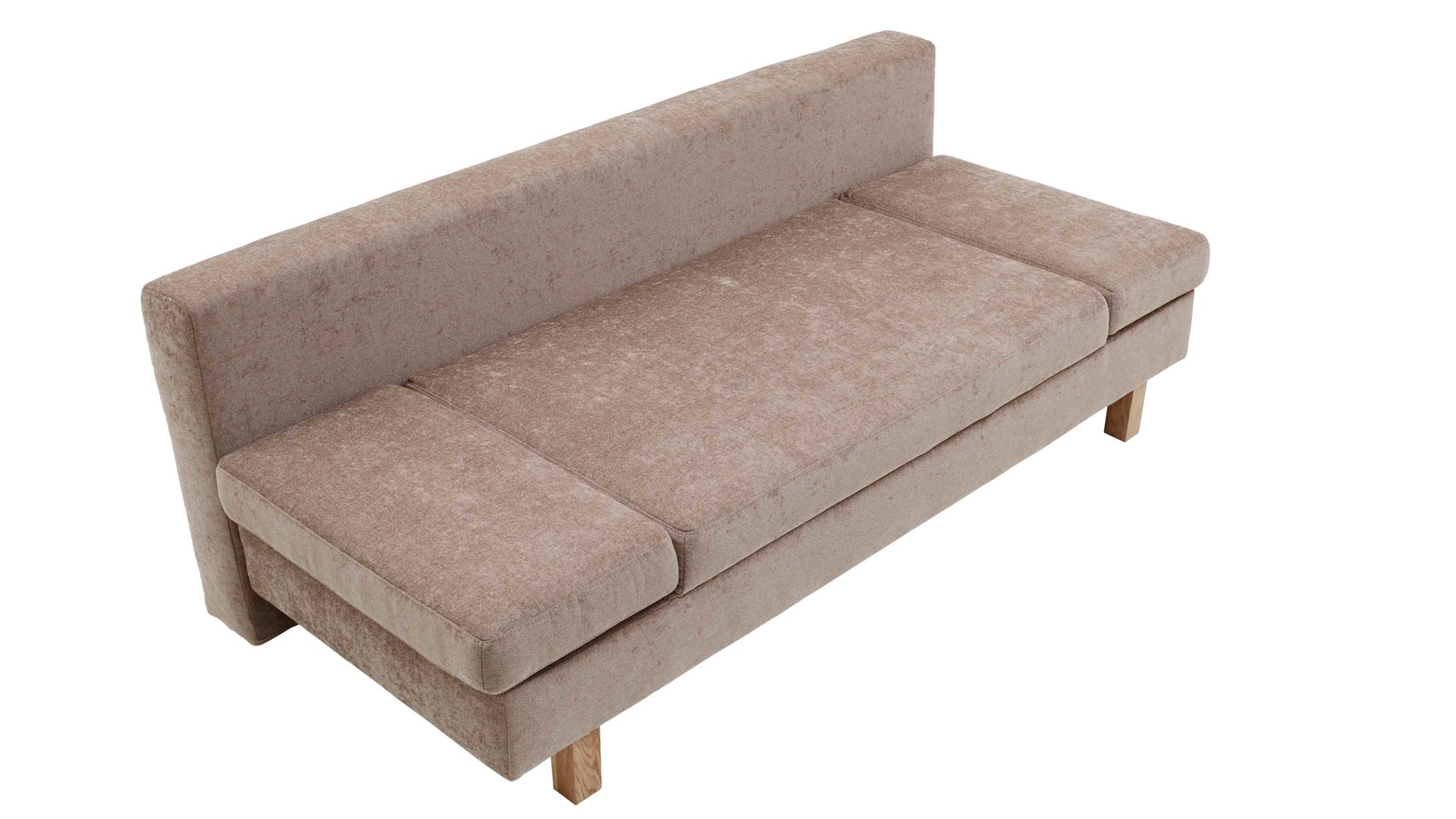 Schlafsofa Restyl aus Stoff in Beige Schlafsofa Tino beiger Bezug 2-6799 & Buchenholzfüße