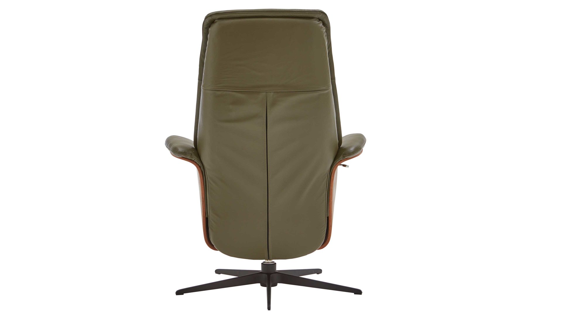 Relaxsessel Hjort knudsen aus Leder in Dunkelgrün Relaxsessel bzw. Drehsessel - Polstermöbel dunkelgrünes Leder Split 314 & Schwarzer-Sternfuß