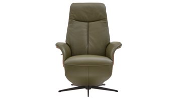 Relaxsessel Hjort knudsen aus Leder in Dunkelgrün Relaxsessel bzw. Drehsessel - Polstermöbel dunkelgrünes Leder Split 314 & Schwarzer-Sternfuß