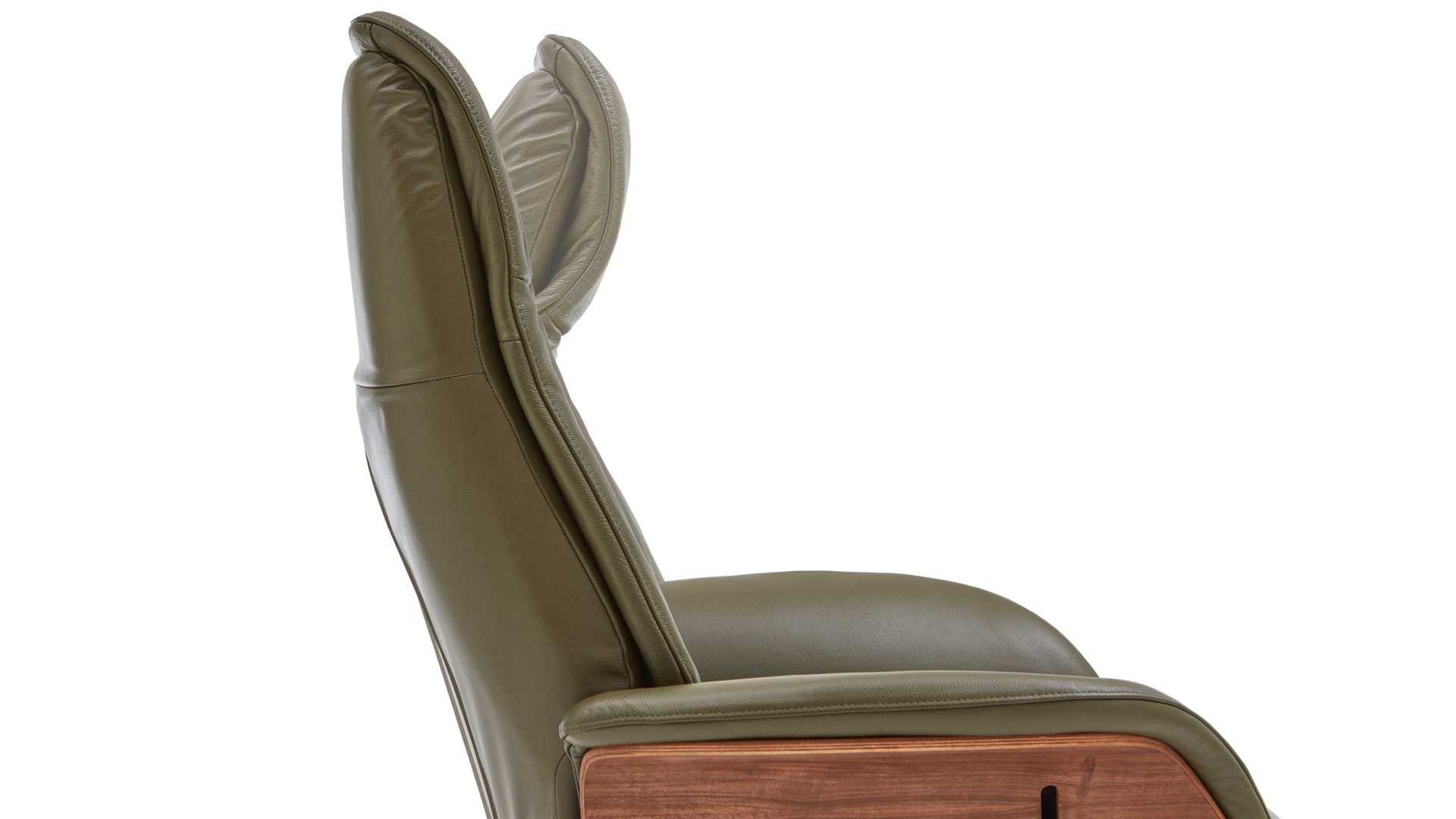 Relaxsessel Hjort knudsen aus Leder in Dunkelgrün Relaxsessel bzw. Drehsessel - Polstermöbel dunkelgrünes Leder Split 314 & Schwarzer-Sternfuß