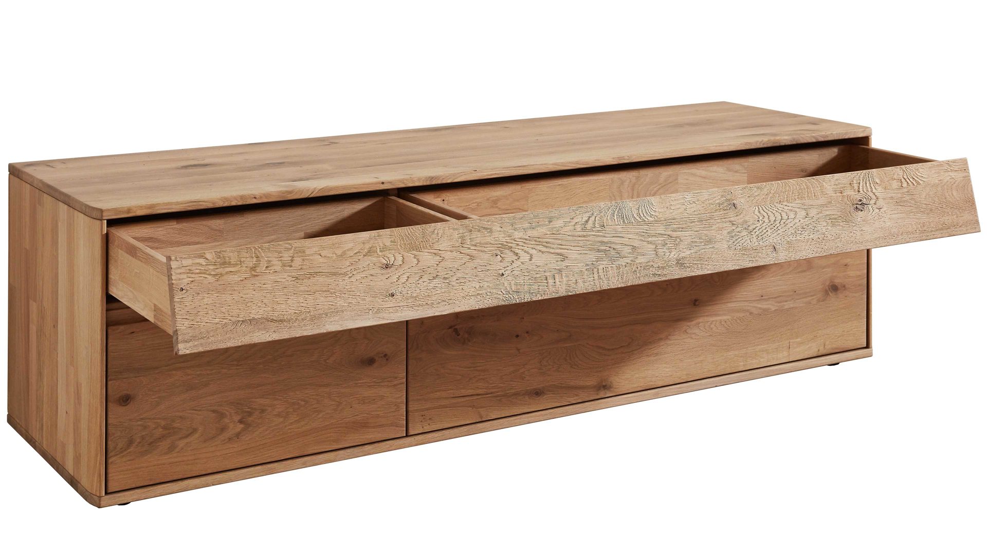 Lowboard Decker aus Holz in Holzfarben Lowboard biancofarbene Wildeiche – Breite ca. 215 cm