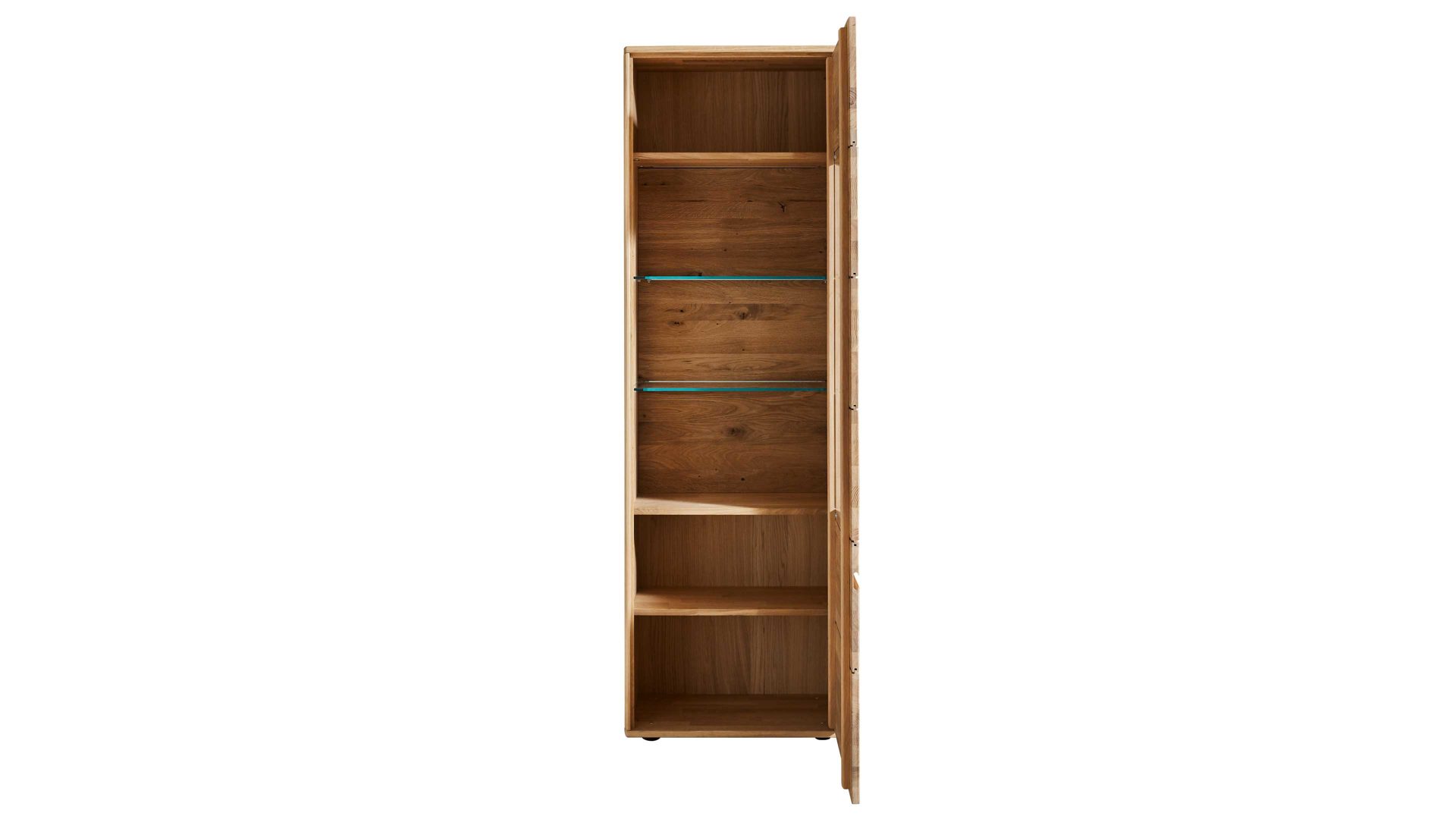 Vitrine Decker aus Holz in Holzfarben Vitrinenschrank biancofarbene Wildeiche – Breite ca. 65 cm