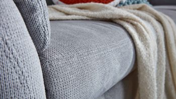 Ecksofa modulmaster aus Stoff in Hellgrau Modulmaster MM-PP1013 - Polsterecke silberfarbene Chenille & Alufüße - Stellfläche ca. 253 x 273 cm