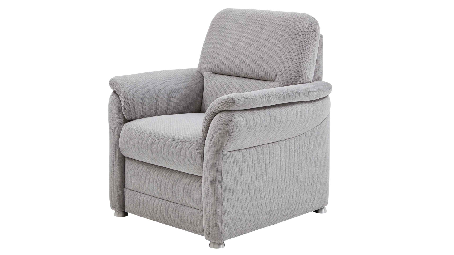 Polstersessel modulmaster aus Stoff in Hellgrau Modulmaster MM-PP1013 - Polstersessel silberfarbene Chenille & Alufüße