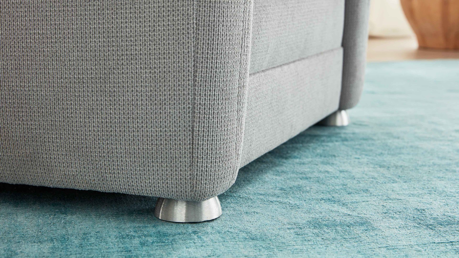 Polstersessel modulmaster aus Stoff in Hellgrau Modulmaster MM-PP1013 - Polstersessel silberfarbene Chenille & Alufüße