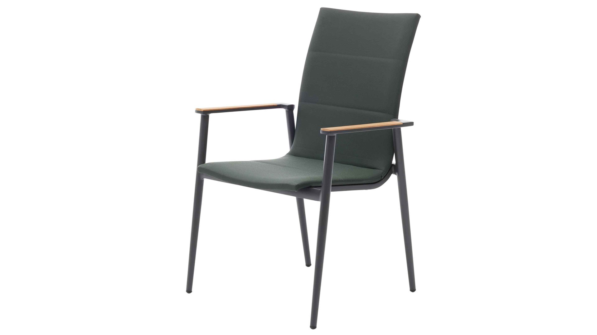 Gartenstuhl /-sessel Interliving aus Kunstfaser in Grün Interliving Gartenmöbel Serie 7001 – Hochlehnstuhl grünes TEXTILENE® & anthrazitfarbenes Aluminium