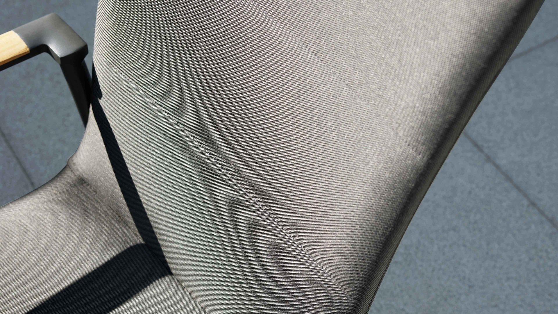 Gartenstuhl /-sessel Interliving aus Kunstfaser in Grau Interliving Gartenmöbel Serie 7001 – Hochlehnstuhl graues TEXTILENE® & anthrazitfarbenes Aluminium