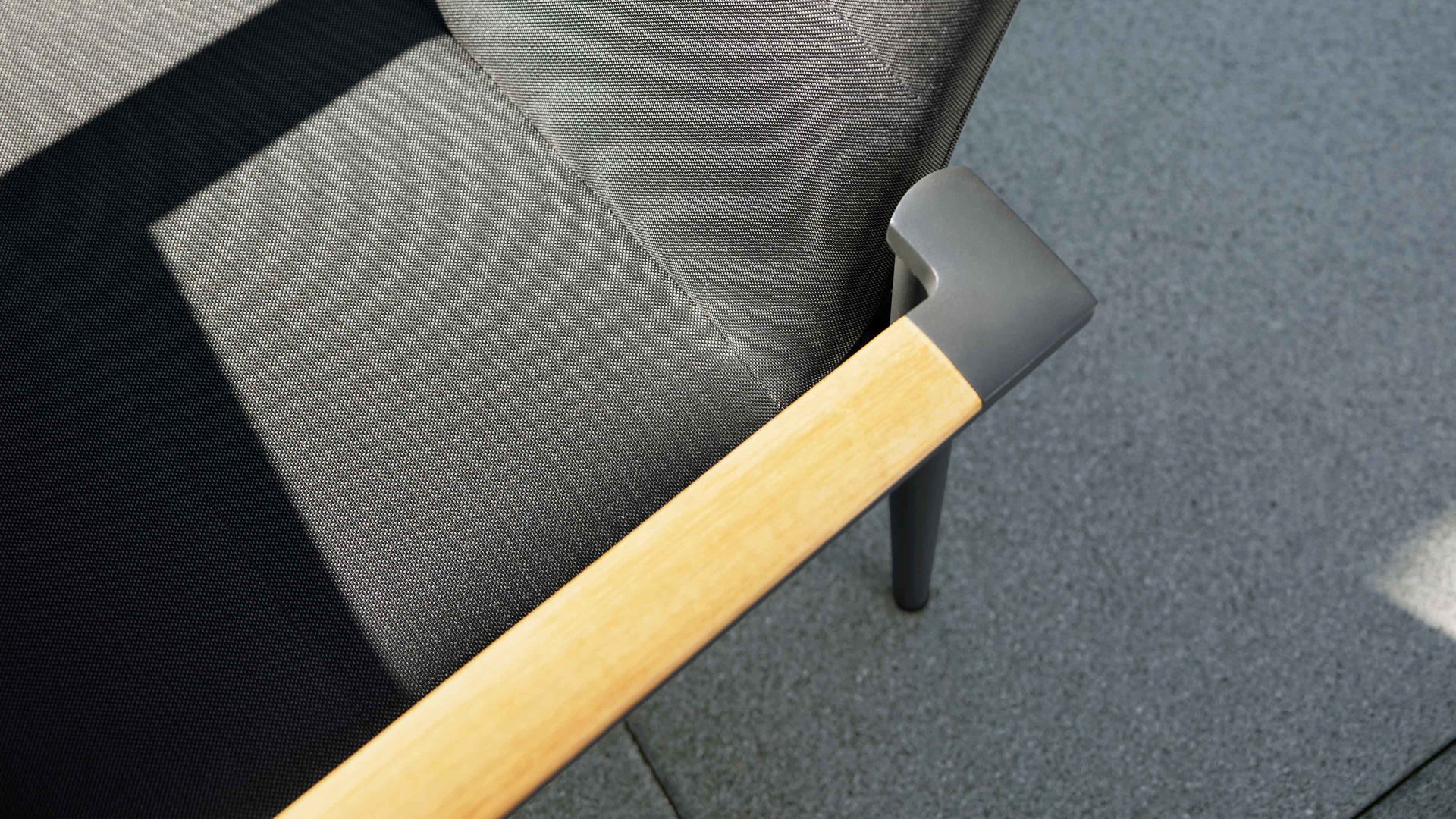 Gartenstuhl /-sessel Interliving aus Kunstfaser in Grau Interliving Gartenmöbel Serie 7001 – Hochlehnstuhl graues TEXTILENE® & anthrazitfarbenes Aluminium