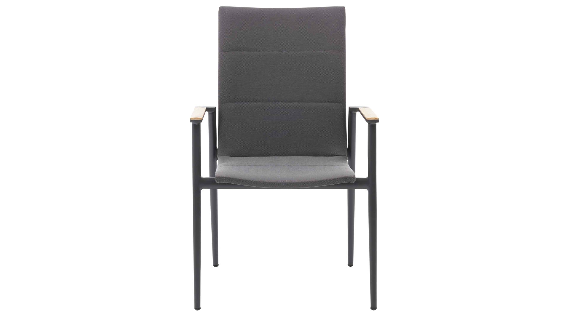 Gartenstuhl /-sessel Interliving aus Kunstfaser in Grau Interliving Gartenmöbel Serie 7001 – Hochlehnstuhl graues TEXTILENE® & anthrazitfarbenes Aluminium