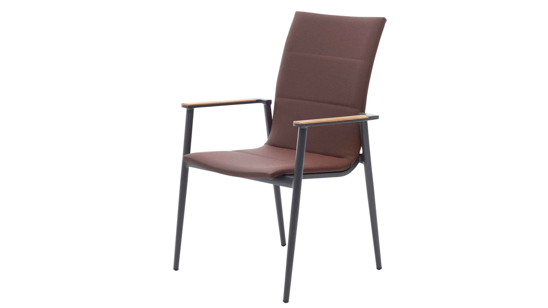 Gartenstuhl /-sessel Interliving aus Kunstfaser in Rot Interliving Gartenmöbel Serie 7001 – Hochlehnstuhl rotes TEXTILENE® & anthrazitfarbenes Aluminium