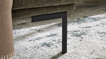 Polsterhocker Interliving aus Stoff in Dunkelgrün Interliving Sofa Serie 4254 – Polsterhocker jagdgrüner Bezug Mito 156 & schwarze Metallfüße 4.26 – ca. 65 x 95 cm