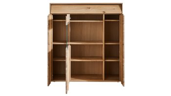 Highboard Decker aus Holz in Holzfarben Highboard biancofarbene Wildeiche – Breite ca. 125 cm