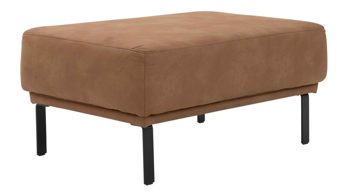 Polsterhocker Interliving aus Stoff in Hellbraun Interliving Sofa Serie 4254 – Polsterhocker tabacfarbener Bezug Linato & schwarze Metallfüße 4.35 – ca. 65 x 95 cm