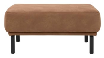 Polsterhocker Interliving aus Stoff in Hellbraun Interliving Sofa Serie 4254 – Polsterhocker cognacfarbene Mikrofaser Magnum & schwarze Metallfüße 4.35 – ca. 65 x 95 cm