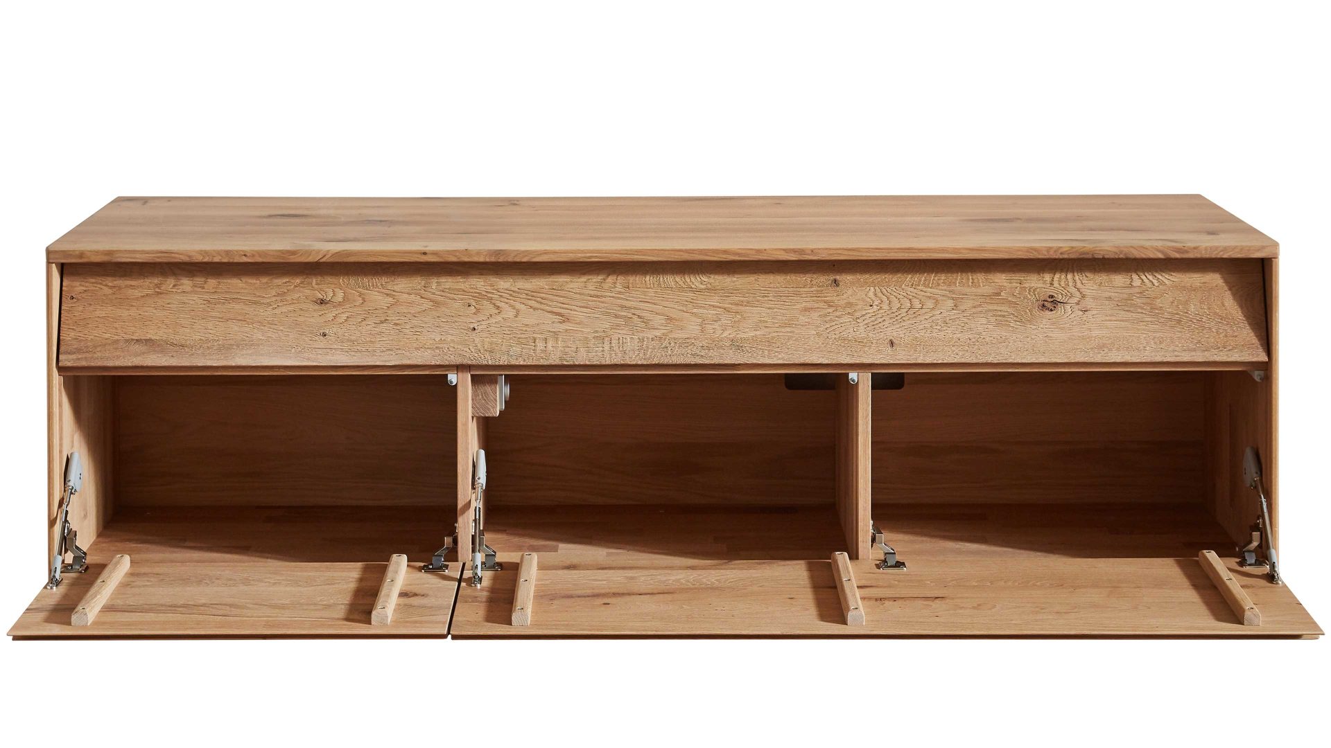 Lowboard Decker aus Holz in Holzfarben Lowboard biancofarbene Wildeiche – Breite ca. 215 cm