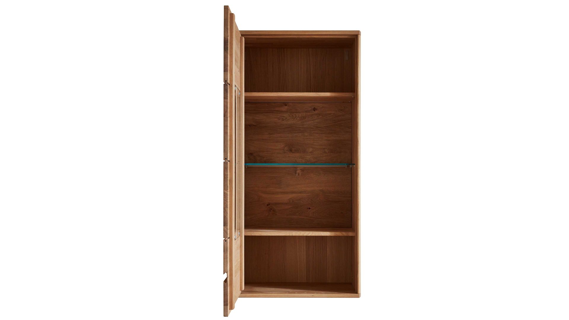 Vitrine Decker aus Holz in Holzfarben Hängevitrine biancofarbene Wildeiche – Breite ca. 65 cm