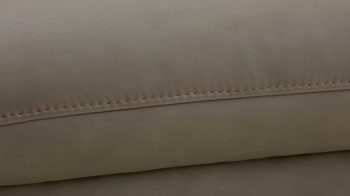 Ecksofa Hukla® aus Leder in Grau Ecksofa graues LongLife-Leder & schwarze Metallfüße - Stellfläche ca. 172 x 334 cm
