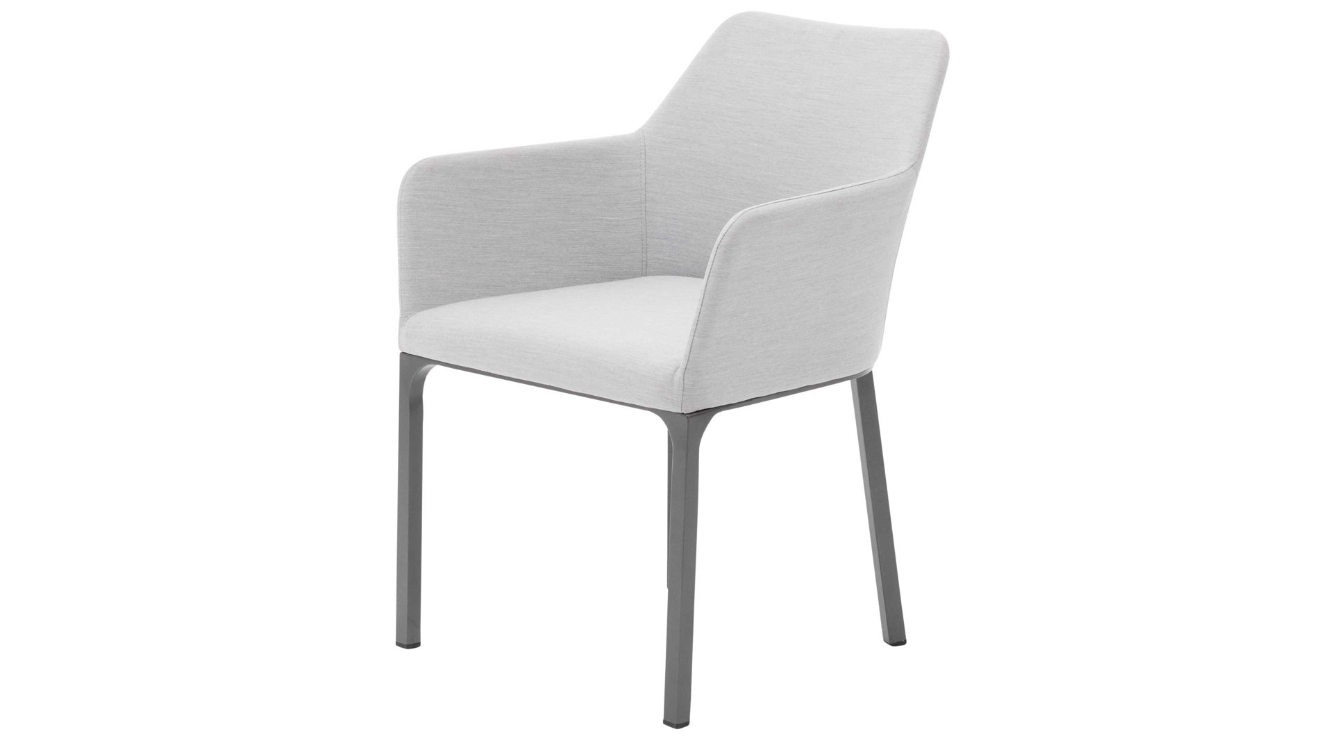 Gartenstuhl /-sessel Interliving aus Kunstfaser in Hellgrau Interliving Gartenmöbel Serie 7003 - Armlehnstuhl hellgrauer Bezug Panama & anthrazitfarbenes Aluminium