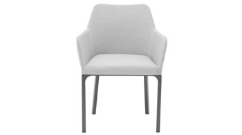 Gartenstuhl /-sessel Interliving aus Kunstfaser in Hellgrau Interliving Gartenmöbel Serie 7003 - Armlehnstuhl hellgrauer Bezug Panama & anthrazitfarbenes Aluminium