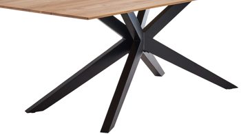 Esstisch Niehoff sitzmoebel aus Holz in Holzfarben NIEHOFF SITZMÖBEL Cloudy - Esstisch Eiche Bianco & matt schwarzes Eisengestell - ca. 200 x 100 cm