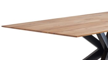 Esstisch Niehoff sitzmoebel aus Holz in Holzfarben NIEHOFF SITZMÖBEL Cloudy - Esstisch Eiche Bianco & matt schwarzes Eisengestell - ca. 200 x 100 cm