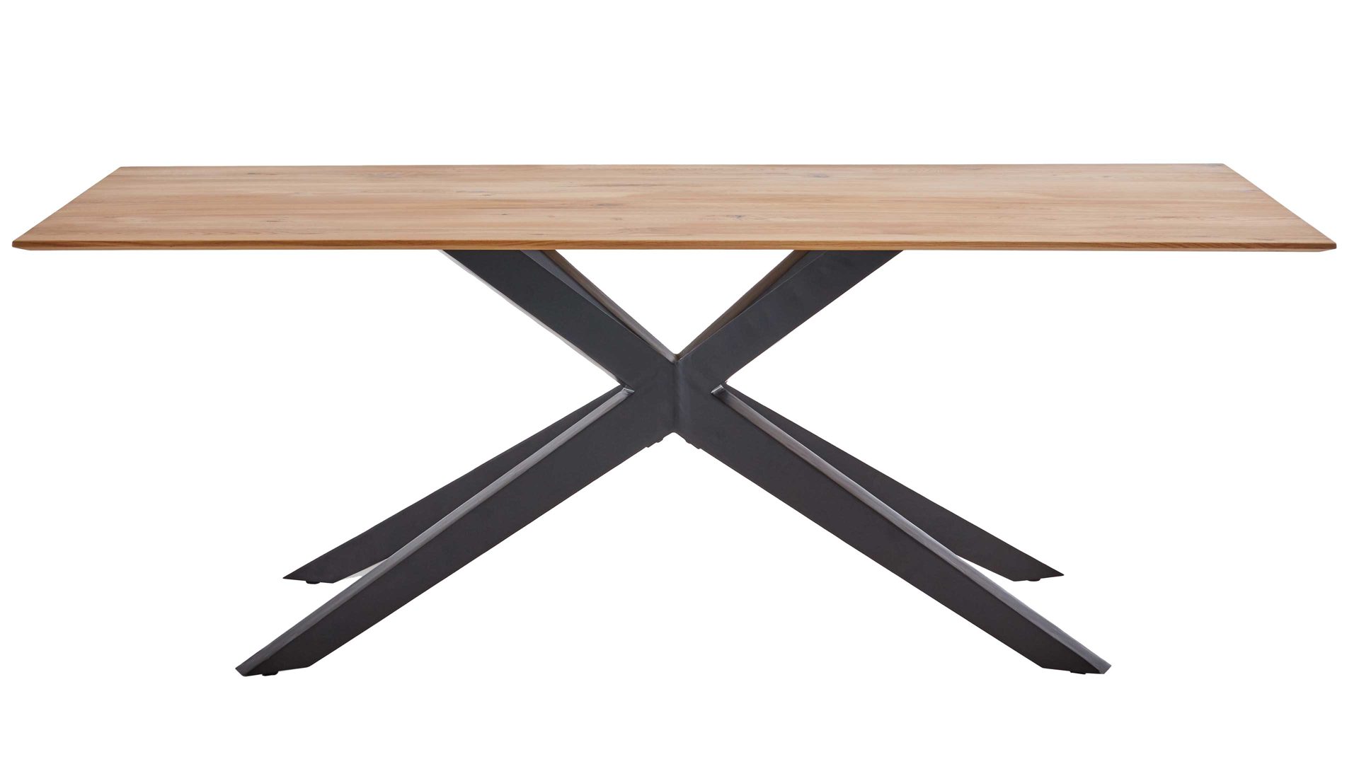 Esstisch Niehoff sitzmoebel aus Holz in Holzfarben NIEHOFF SITZMÖBEL Cloudy - Esstisch Eiche Bianco & matt schwarzes Eisengestell - ca. 200 x 100 cm