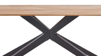 Esstisch Niehoff sitzmoebel aus Holz in Holzfarben NIEHOFF SITZMÖBEL Cloudy - Esstisch Eiche Bianco & matt schwarzes Eisengestell - ca. 200 x 100 cm
