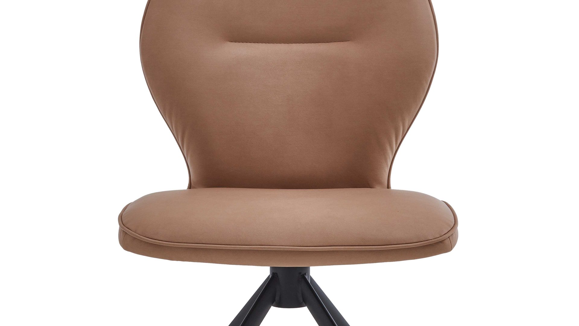 Vierfußstuhl Niehoff sitzmoebel aus Stoff in Hellbraun NIEHOFF SITZMÖBEL Cloudy - Vierfußstuhl mit Drehfunktion taupefarbener Bezug & schwarzes Metallgestell