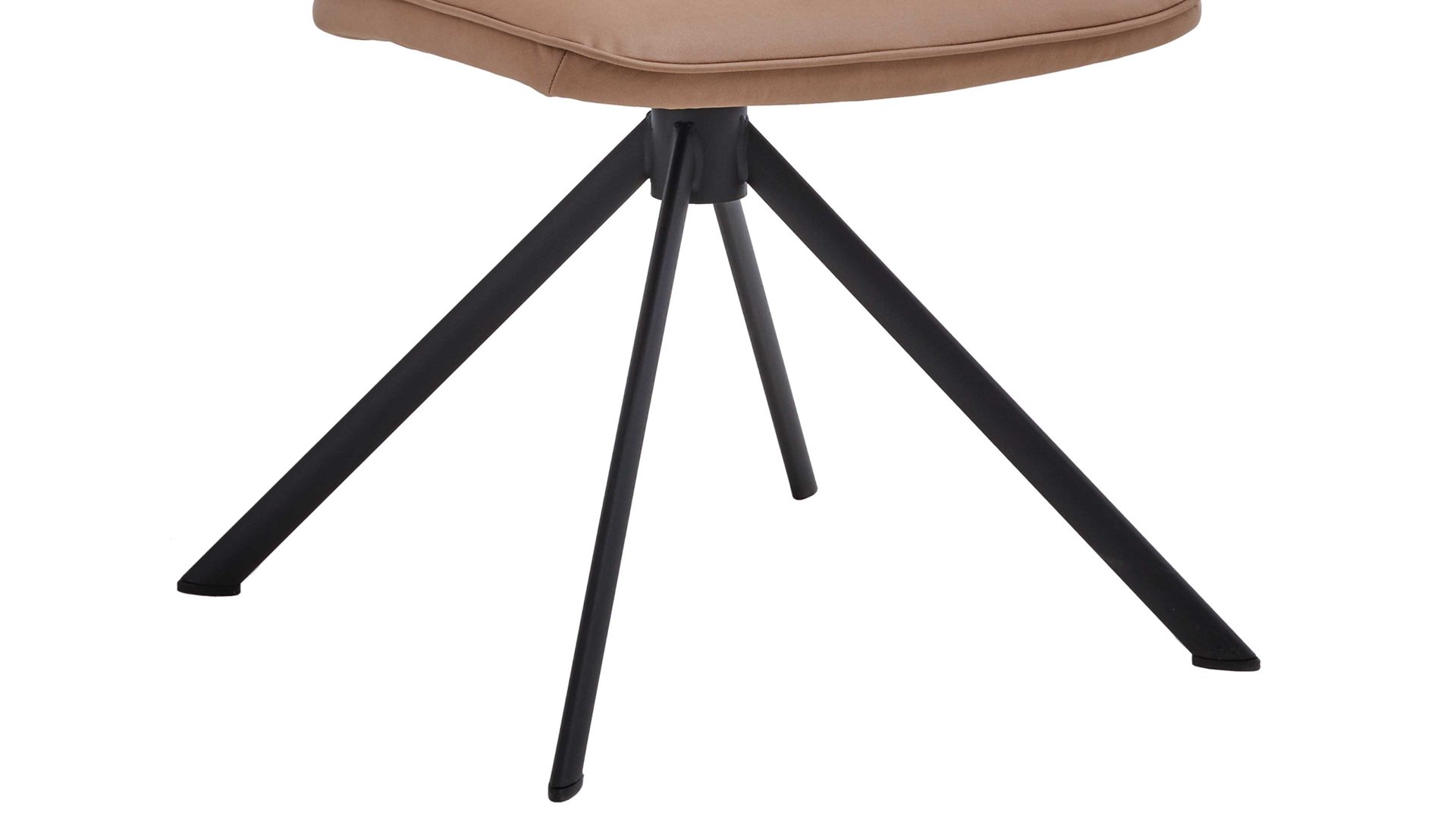 Vierfußstuhl Niehoff sitzmoebel aus Stoff in Hellbraun NIEHOFF SITZMÖBEL Cloudy - Vierfußstuhl mit Drehfunktion taupefarbener Bezug & schwarzes Metallgestell