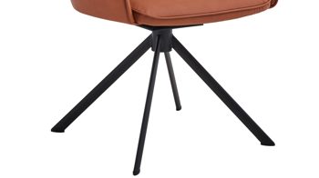 Polsterstuhl Niehoff sitzmoebel aus Stoff in Orange NIEHOFF SITZMÖBEL Cloudy - Armlehnstuhl mit Drehfunktion cognacfarbene Mikrofaser Gavin & schwarzes Metallgestell