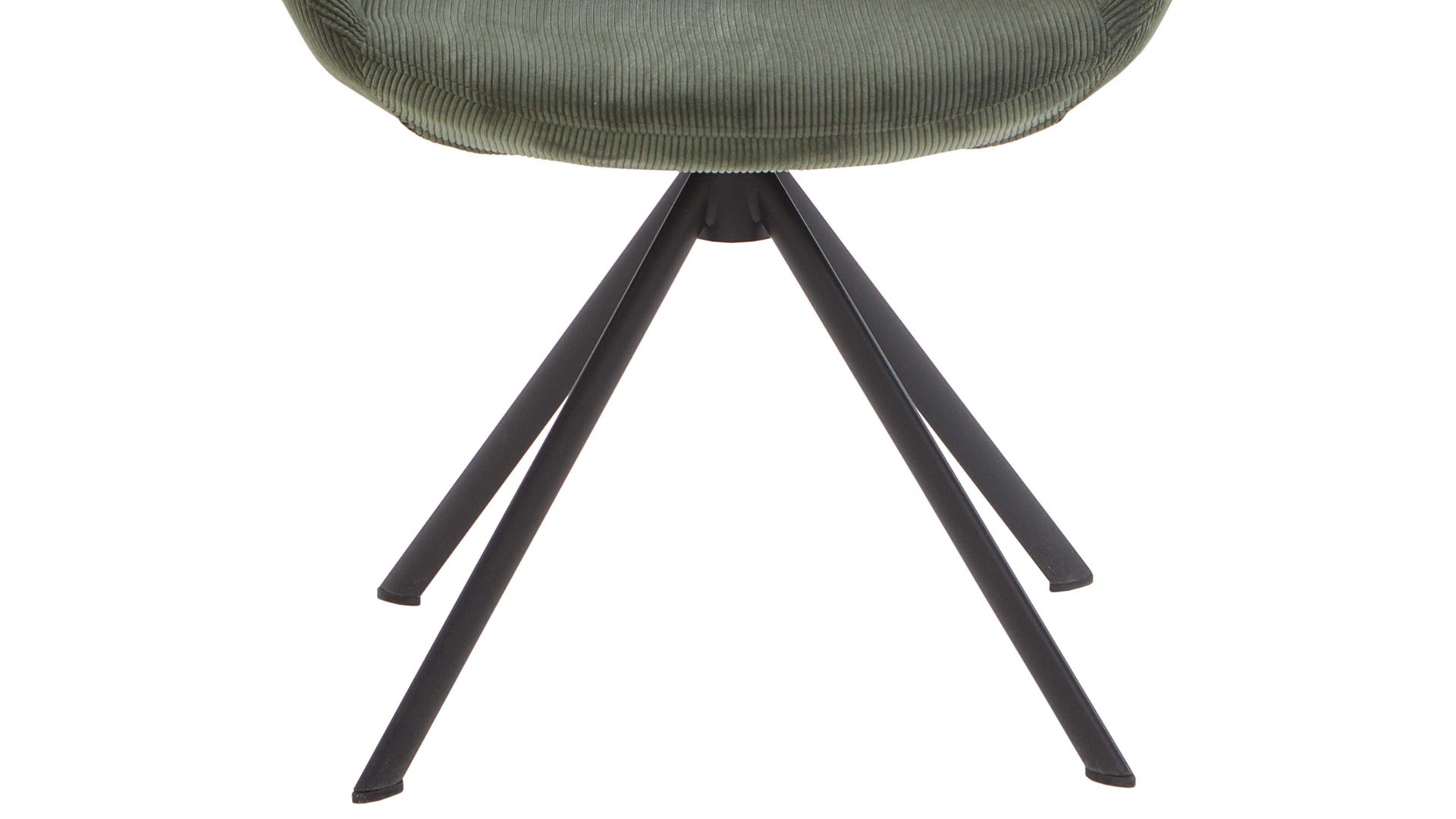 Vierfußstuhl Niehoff sitzmoebel aus Stoff in Grün NIEHOFF SITZMÖBEL Armlehnstuhl Dacapo mit Drehfunkton grüner Bezug & schwarzes Eisengestell