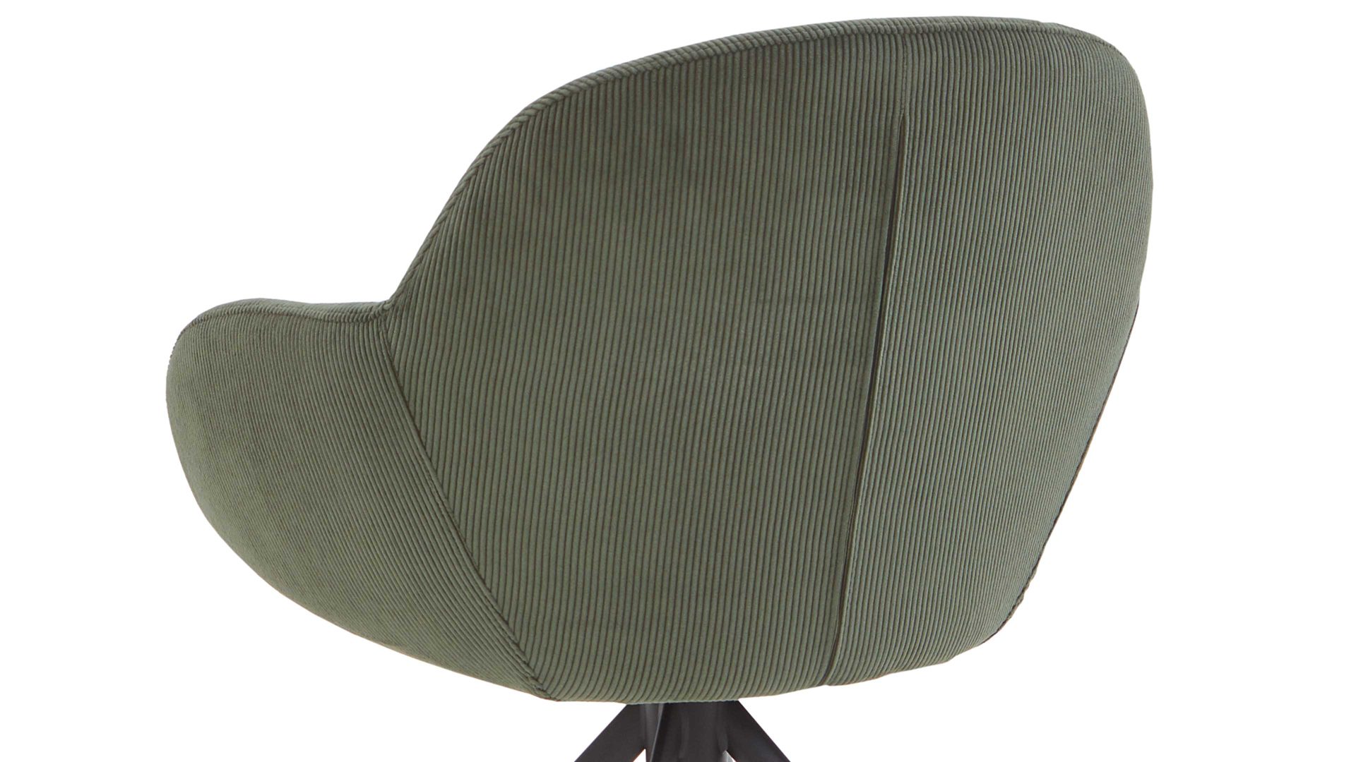 Vierfußstuhl Niehoff sitzmoebel aus Stoff in Grün NIEHOFF SITZMÖBEL Armlehnstuhl Dacapo grüner Bezug & schwarzes Eisengestell