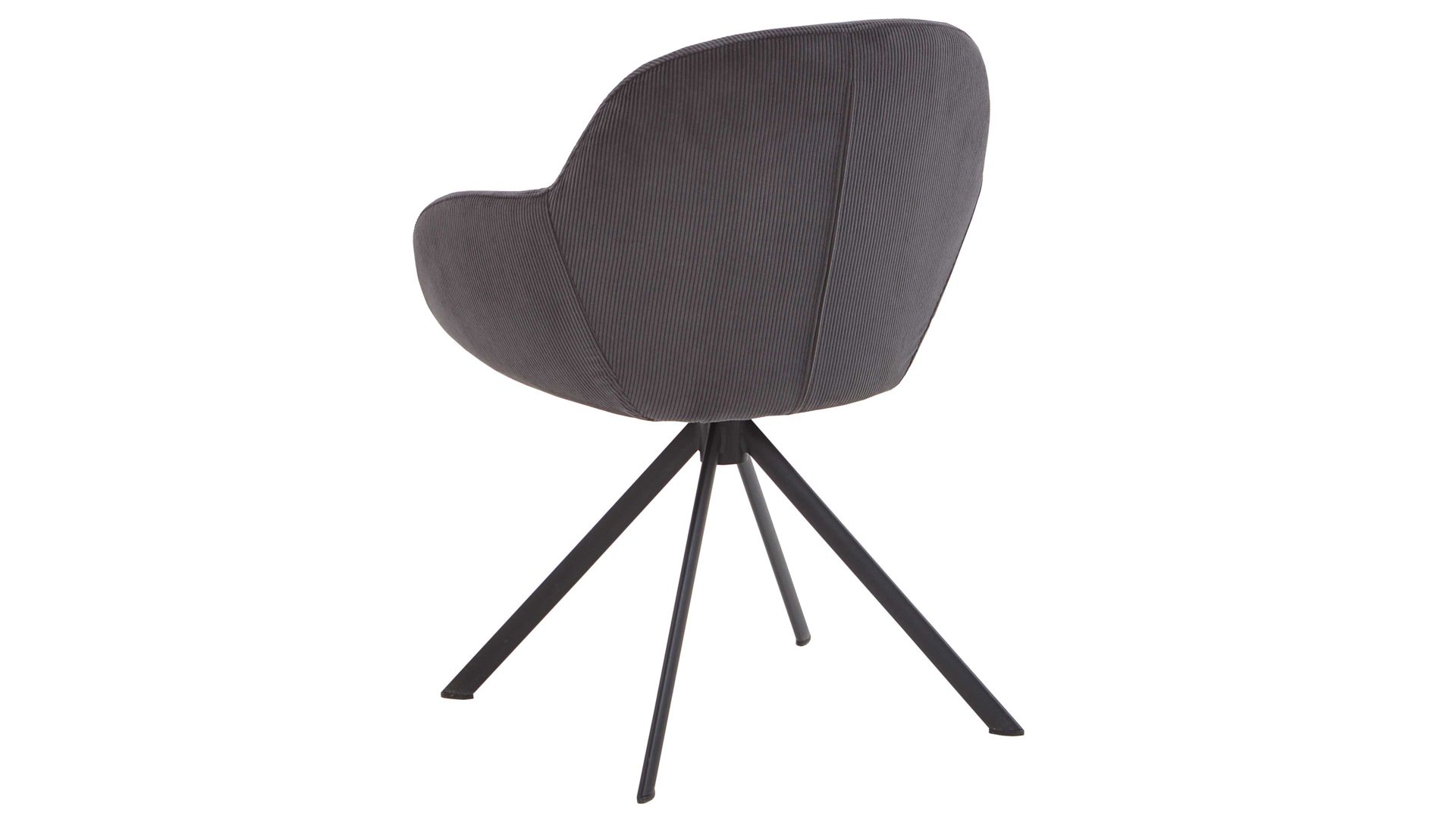 Vierfußstuhl Niehoff sitzmoebel aus Stoff in Anthrazit NIEHOFF SITZMÖBEL Armlehnstuhl Dacapo anthrazitfarbener Bezug & schwarzes Eisengestell