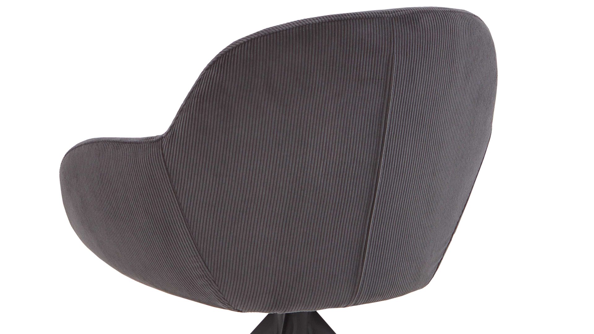 Vierfußstuhl Niehoff sitzmoebel aus Stoff in Anthrazit NIEHOFF SITZMÖBEL Armlehnstuhl Dacapo anthrazitfarbener Bezug & schwarzes Eisengestell