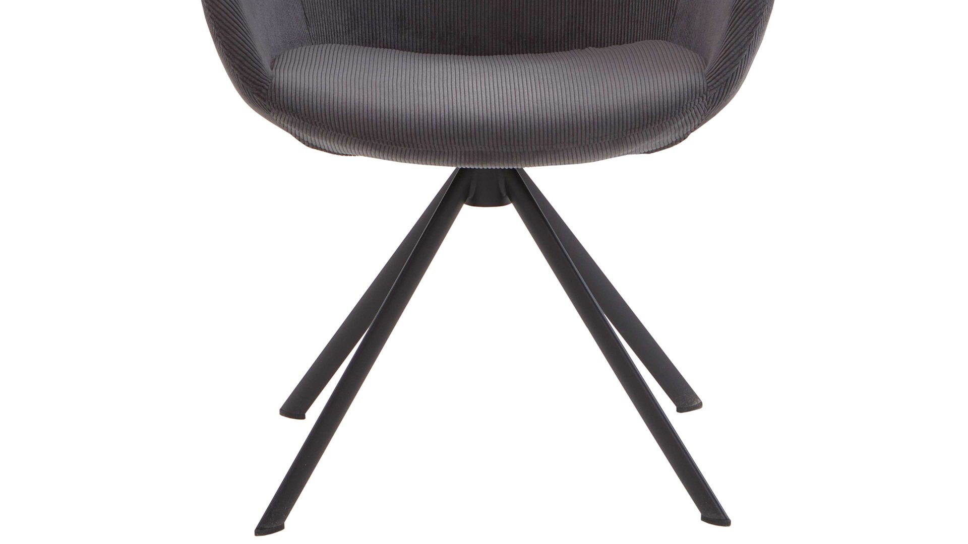 Vierfußstuhl Niehoff sitzmoebel aus Stoff in Anthrazit NIEHOFF SITZMÖBEL Armlehnstuhl Dacapo anthrazitfarbener Bezug & schwarzes Eisengestell