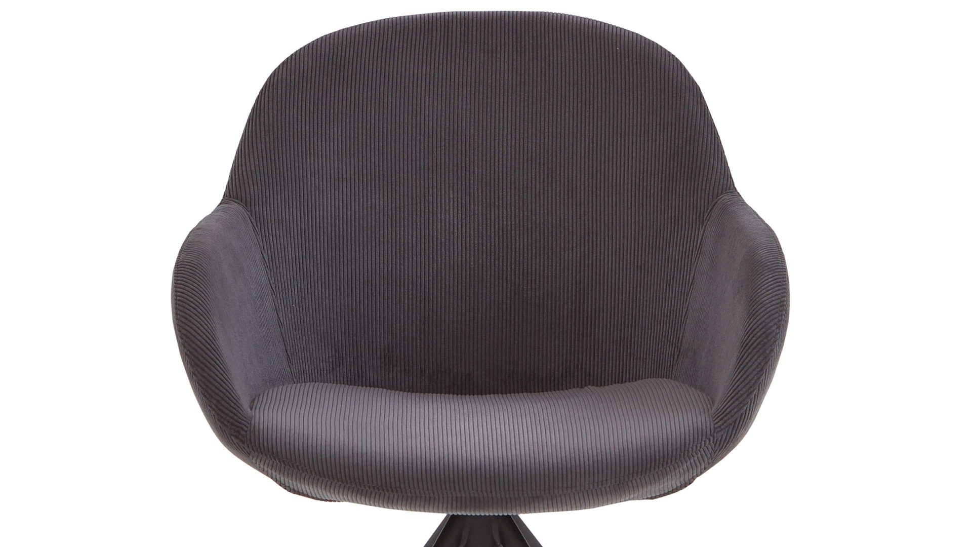 Vierfußstuhl Niehoff sitzmoebel aus Stoff in Anthrazit NIEHOFF SITZMÖBEL Armlehnstuhl Dacapo anthrazitfarbener Bezug & schwarzes Eisengestell