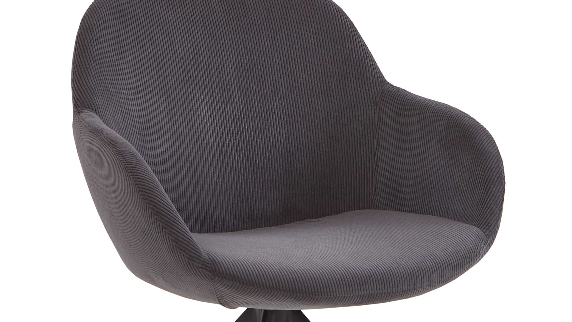 Vierfußstuhl Niehoff sitzmoebel aus Stoff in Anthrazit NIEHOFF SITZMÖBEL Armlehnstuhl Dacapo mit Drehfunktion anthrazitfarbener Bezug & schwarzes Eisengestell