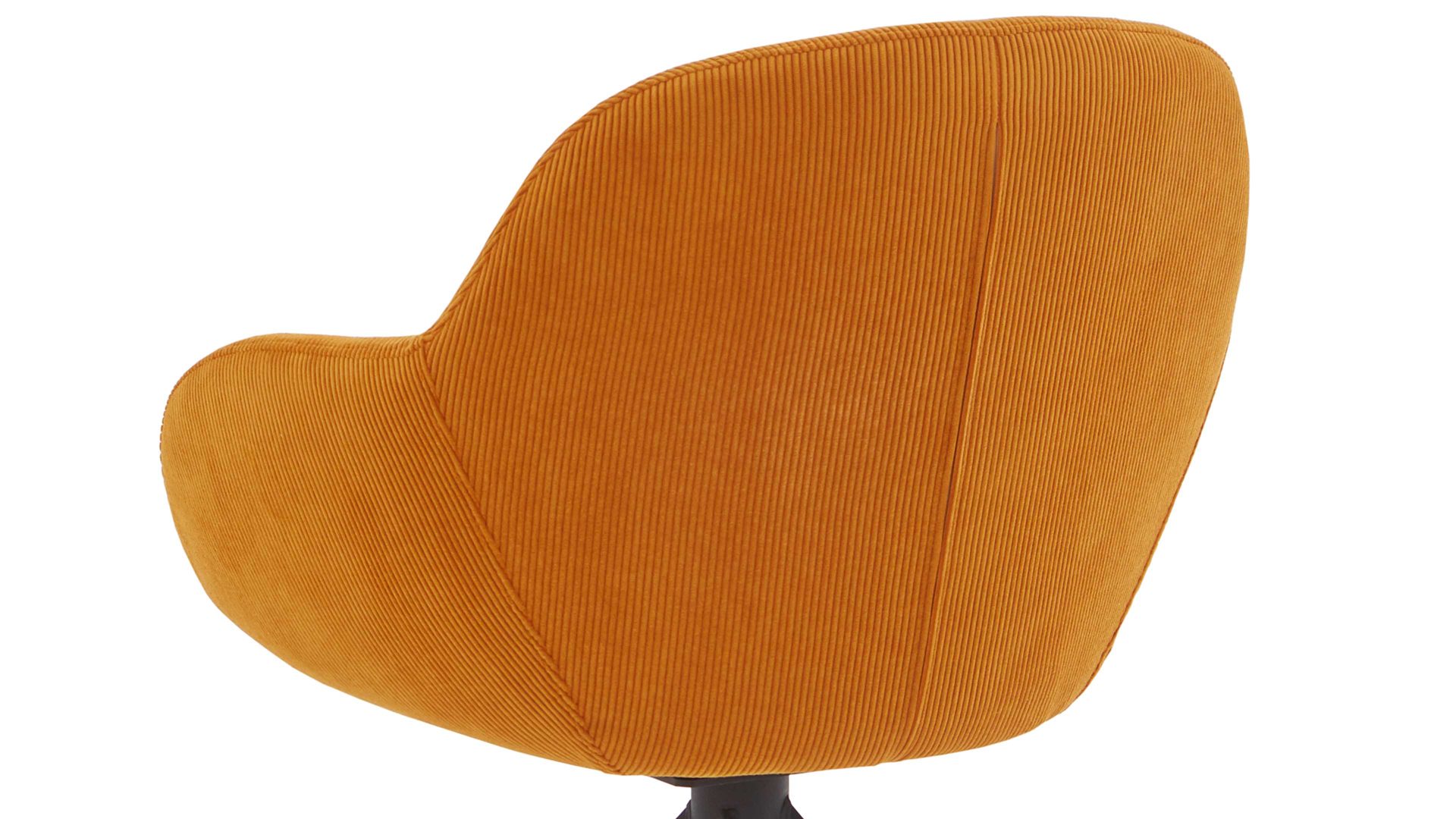 Vierfußstuhl Niehoff sitzmoebel aus Stoff in Orange NIEHOFF SITZMÖBEL Armlehnstuhl Dacapo apricotfarbener Bezug & schwarzes Eisengestell