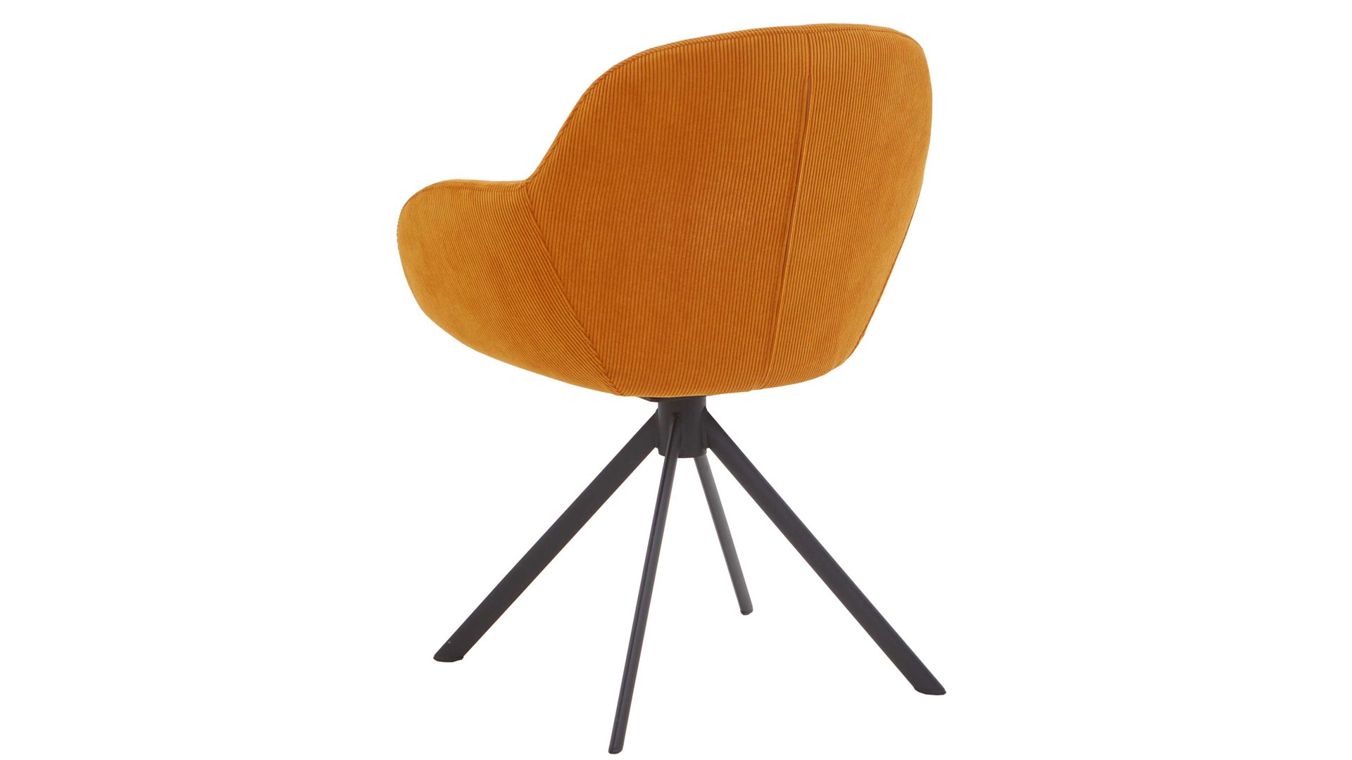 Vierfußstuhl Niehoff sitzmoebel aus Stoff in Orange NIEHOFF SITZMÖBEL Armlehnstuhl Dacapo mit Drehfunkton apricotfarbener Bezug & schwarzes Eisengestell