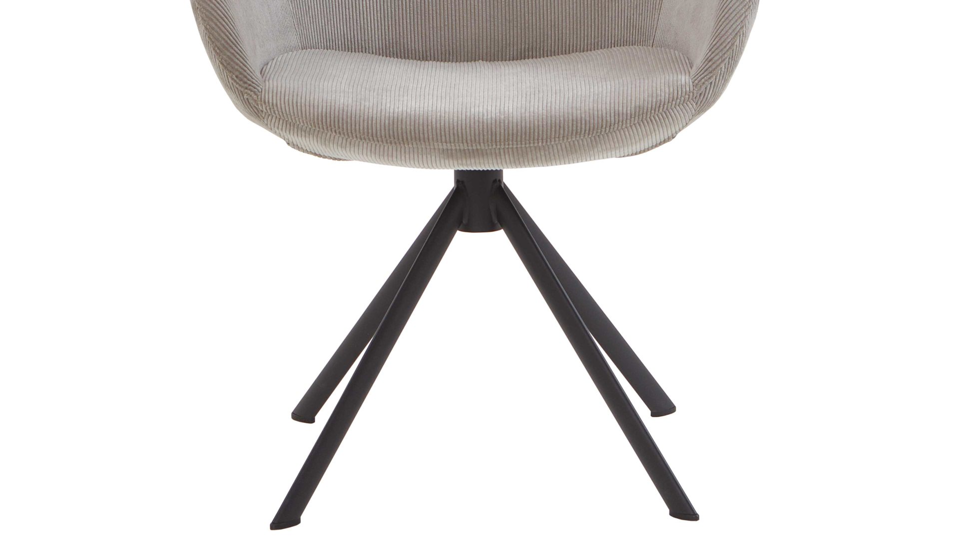 Vierfußstuhl Niehoff sitzmoebel aus Stoff in Grau NIEHOFF SITZMÖBEL Armlehnstuhl Dacapo grauer Bezug & schwarzes Eisengestell