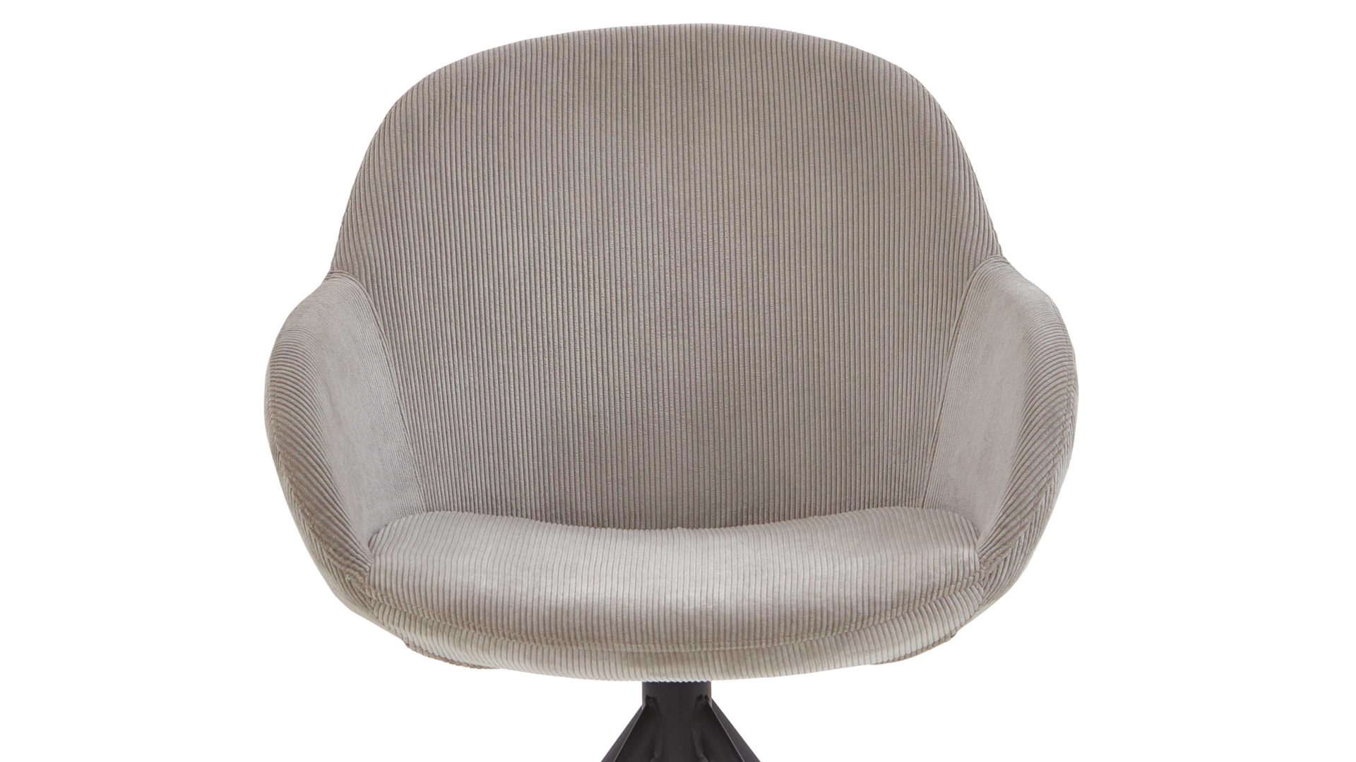 Vierfußstuhl Niehoff sitzmoebel aus Stoff in Grau NIEHOFF SITZMÖBEL Armlehnstuhl Dacapo mit Drehfunkton grauer Bezug & schwarzes Eisengestell