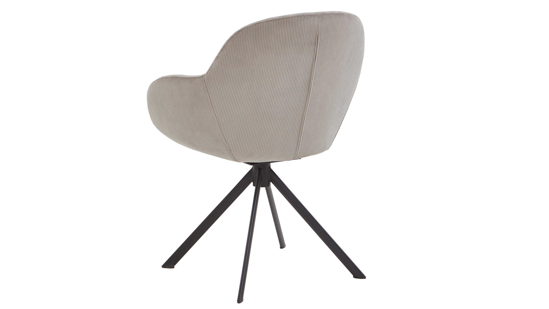 Vierfußstuhl Niehoff sitzmoebel aus Stoff in Grau NIEHOFF SITZMÖBEL Armlehnstuhl Dacapo mit Drehfunkton grauer Bezug & schwarzes Eisengestell